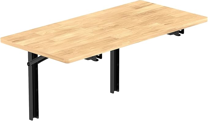 TORACK Heavy Duty Wall Mounted Folding Workbench, Space-Saving Collapsible Wall Table/Desk for Garage Workshop, Holds Up to 550 lbs(Board Size: 47.25 x 22.75 in)