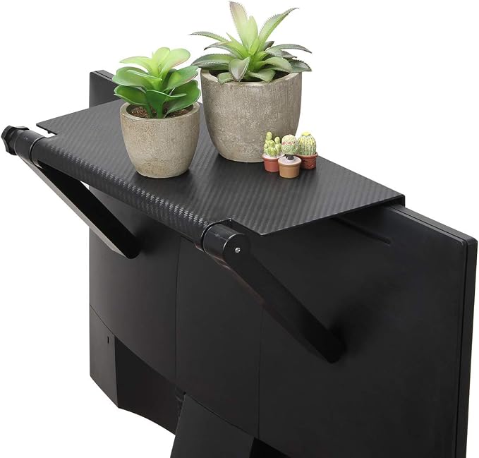 AHIER 13 Inch Cable Box Shelf for Wall Mounted TV, TV Top Shelf Mount on Desktop Computer Monitor to Hold Cable Boxes, Media Boxes, Game Console Black