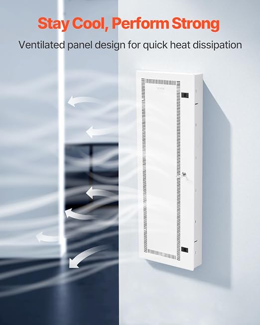 VEVOR Media Enclosure, 42-Inch, Structured Media Center with Vented Hinged Door, Cable Management Box, Structured Wiring Multi-Media Cabinet, Recessed Electrical Media Box, for Network Distribution
