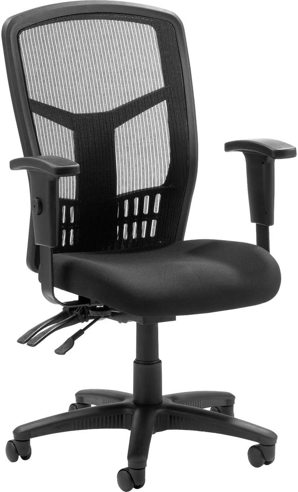 Lorell ErgoMesh High-Back Executive Office Chair - Adjustable Seat & Back Angles, Customizable Arm Height & Width, Breathable Mesh Design, Ergonomic Support, 5-Year Limited Warranty