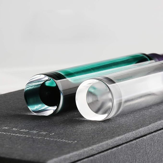 Lanxivi Majohn C1 Fountain Pen Fine Nib Clear Transparent Acrylic Resin, Mini Pocket Pen, Eyedropper,Cartridges and Converter Filling