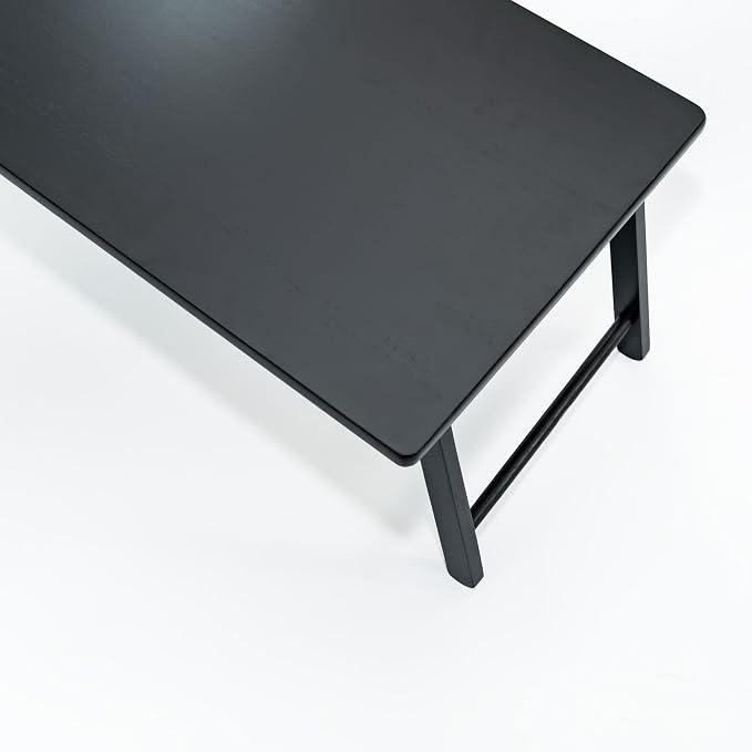 PJ Wood Folding Laptop Desk Tray, Lightweight Portable Table for Bed or Couch Computer Work, Eating at Home, Small Spaces, 24 Inch, Black