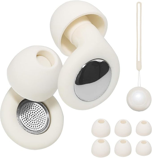 Adhiper Ear Plugs for Noise Reduction 35db Ear Protection, Silicone Reusable Earplugs with 4 Pairs Ear Tips & Small Box for Sleep, Concerts, Work, Study - Skin