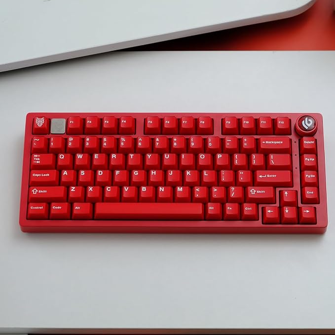 Sumgsn 114 Keys Red Keycaps Cherry Profile Translucent Keycaps Set Fit for 60% 65% 75% Cherry Mx Switches Mechanical Keyboard