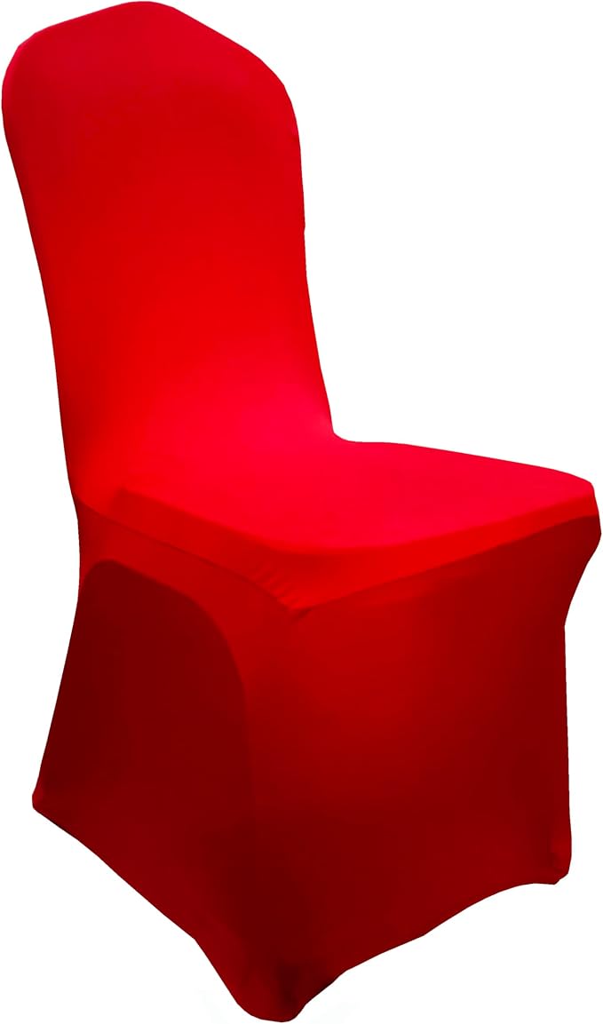 Stretch Polyester Dining Chair Cover Slipcover for Wedding Banquet Party Dining Room (Red)