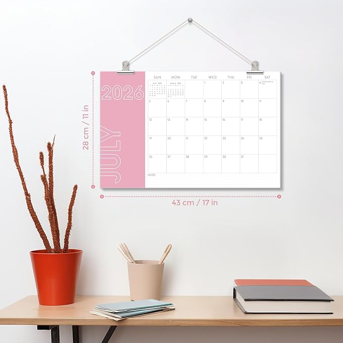 KONVINIT Large Desk Calendar 2026-2027, 20 Months Desk Calendar 2026-11"×17" - Runs From May 2026 Until December 2027, 2026 Desktop Calendar for School, Home & Office Supplies, Morandi