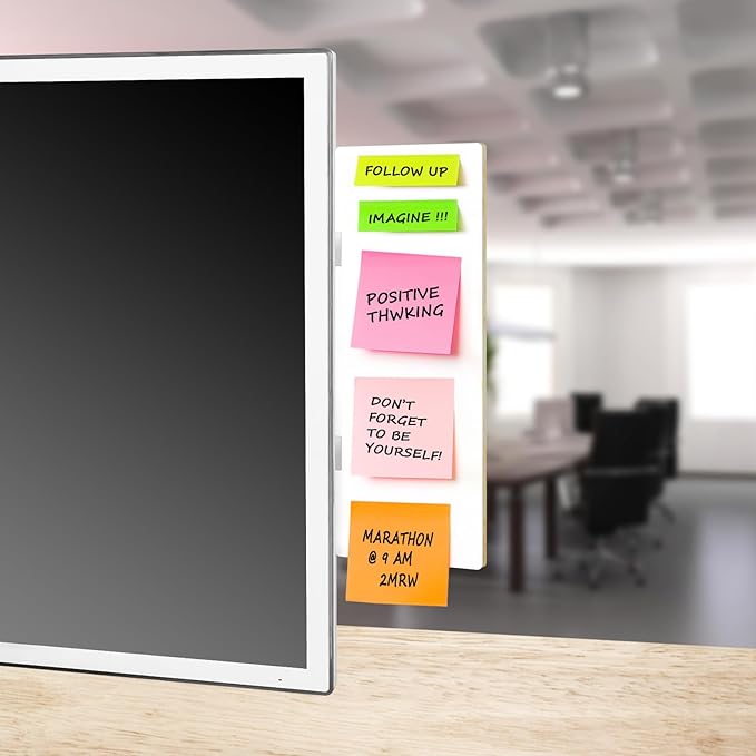 2 pcs Dry Erase Monitor Memo Board, Magnetic Dry Erase Multifunction Whiteboard Monitor Side Panel, Desktop Memo Board with 2 Pen