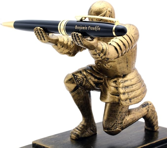 Free Engraving – Personalized Roller Ballpoint Pen, Refillable Black Ballpoint Pen with Gold Trim, Single-Color Design, Retractable Medium Refill, Classy Gift Box