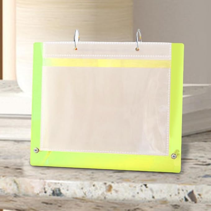 Desktop Acrylic Photo Album Clear Flip Frame Table Calendar Photo Frame for Office Desks Entrance Bedroom, Green