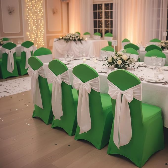 Spandex Dining Chair Cover Covers Slipcovers for Wedding Banquet (Green)
