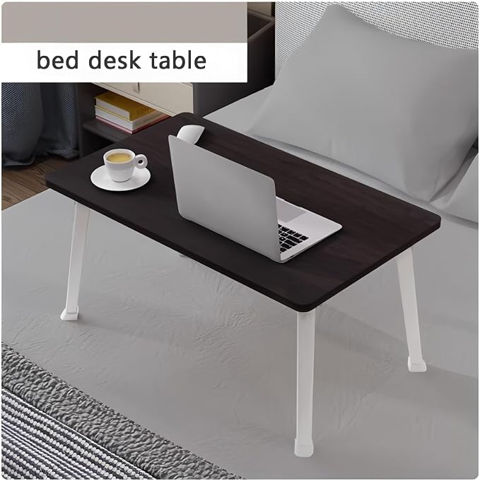 Foldable Laptop Desk for Bed, Bed Laptop Table, Foldable Portable Lap Bed Tray, 23.6 Inch Floor Table for Drawing, Reading and Writing, Black