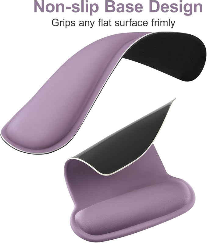 MOSISO Wrist Rest Support for Mouse Pad & Keyboard Set, Ergonomic Mousepad Non-Slip Base Home/Office Pain Relief & Easy Typing Cushion with Neoprene Cloth & Raised Memory Foam, Ultra Violet