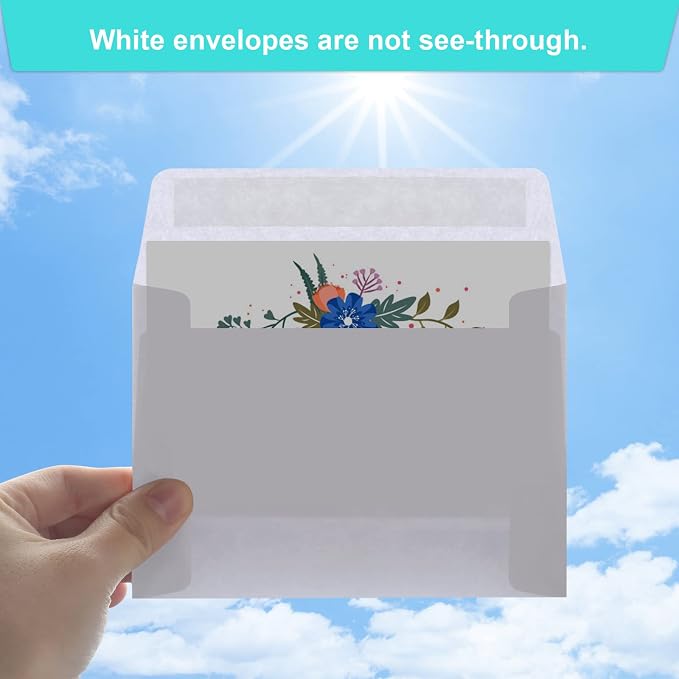 90 Packs A1 Envelopes, 3.625x5.125" Envelopes White, Small Envelope RSVP Envelope, Self Seal for Weddings, Photos, Postcards, Greeting Cards, Mailing
