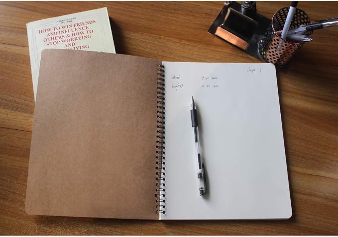 zmybcpack 3 Pack Spiral Journal Notebook Blank Sketch Notebooks for Travelers, College Students, Subject Notebooks Planner - 8 x 10.5 inch, 60 Unlined Perforated Sheets/120 Pages