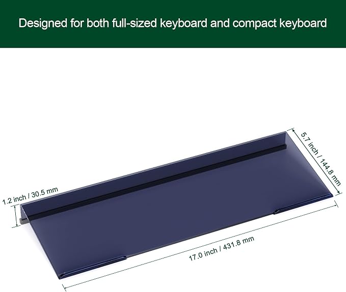 Computer Keyboard Stand Holder - Ergonomic Acrylic Keyboard Stand for Desktop Comfortable Keyboard Tray Riser with Silicone Anti-Slip Strip for Home School Office Desk Accessory, Black