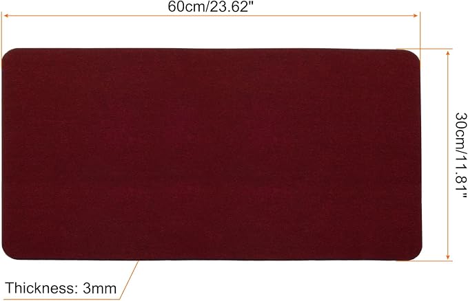 PATIKIL 24"x12" Desk Mat Protector, Felt Dual Side Mouse Pad Writing Mat for Office Home, Red