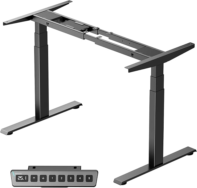 3 Stage Dual Motor Electric Pro Standing Desk Legs Only, 308lb Load Capacity, Height Adjustable from 23.6" to 49.3", Standing Desk Frame, Sit Stand Desk Base with 4 Memory Presets (White)
