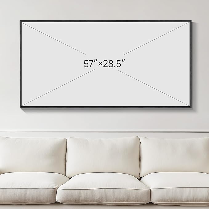 Large Framed Abstract Wall Art for Living Room, Horizontal Black Gold and White Canvas Painting Print Artwork for Walls, Modern Neutral Minimalist Pictures for Bedroom Office Wall Decor, 30x60 In