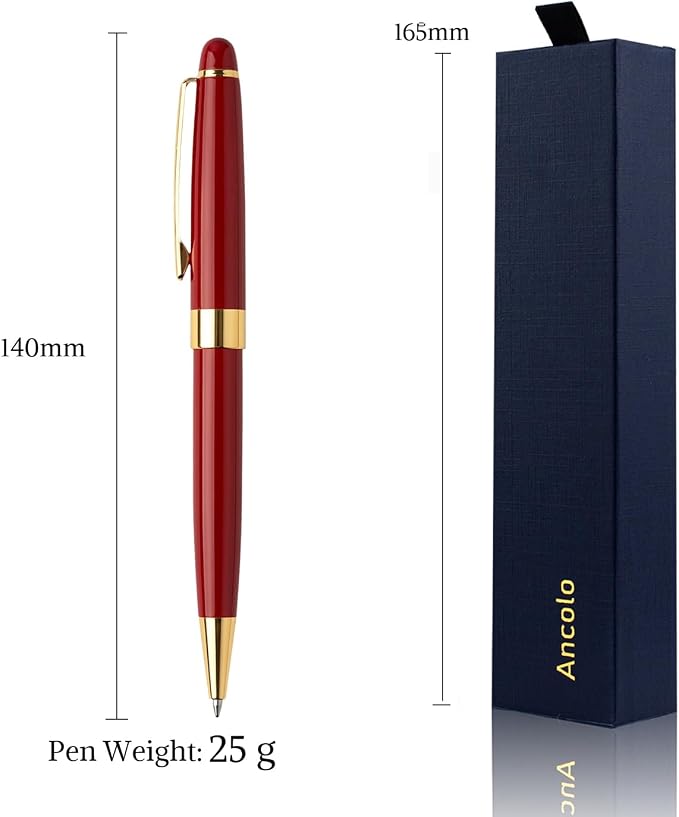 Ancolo Personalized Business Ballpoint Pens-Medium Point Nib - Quality Pens Metal Body no plastic, Engraving With Your Name/Message Corporate Executive Gift for any occations