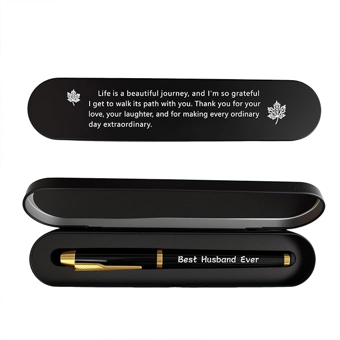 Best Husband Ever Engraved Gel Pen Gift for Husband | Romantic Sentimental Keepsake for Husband from Wife, Wedding Anniversary Valentine Birthday Fathers Day Present