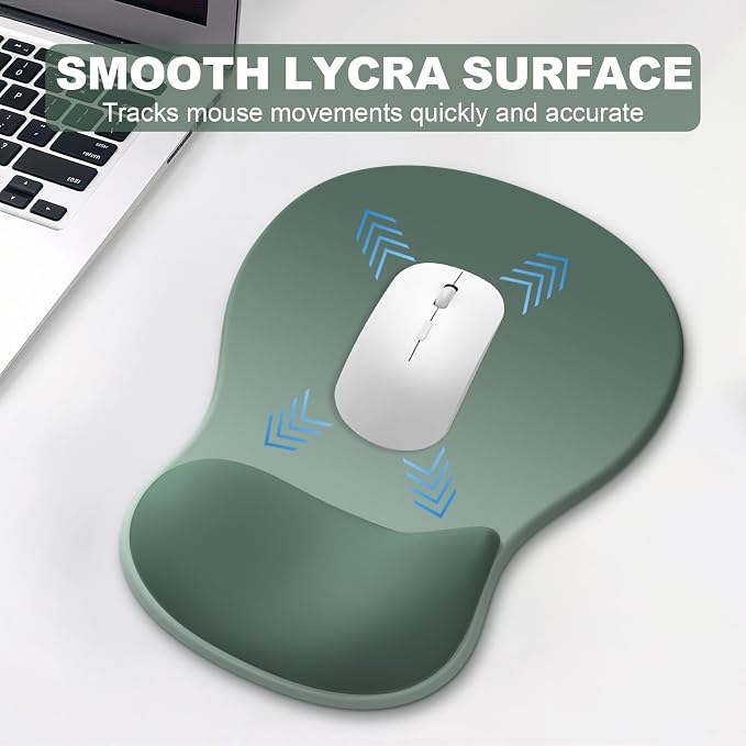 Ergonomic Mouse Pad with Wrist Rest and Keyboard Wrist Rest, Gel Mousepad and Wrist Rest for Computer Keyboard, Pain Relief, Non-Slip PU Base, Mouse Pad with Wrist Support for Gaming, Sage Green
