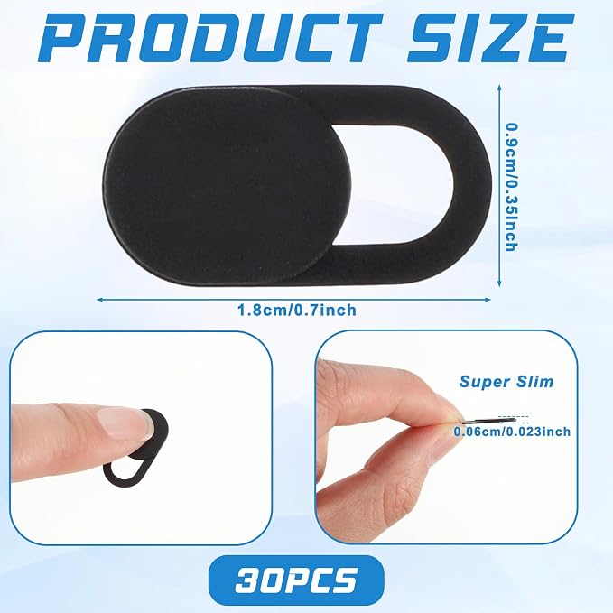 30Pcs Webcam Cover, Camera Privacy Cover Slide, Phone Laptop Camera Computer Cameras Covers Slide, Webcam Covers for Laptops Protect Your Privacy Security Fits Most Laptop, Desktop, Smartphone