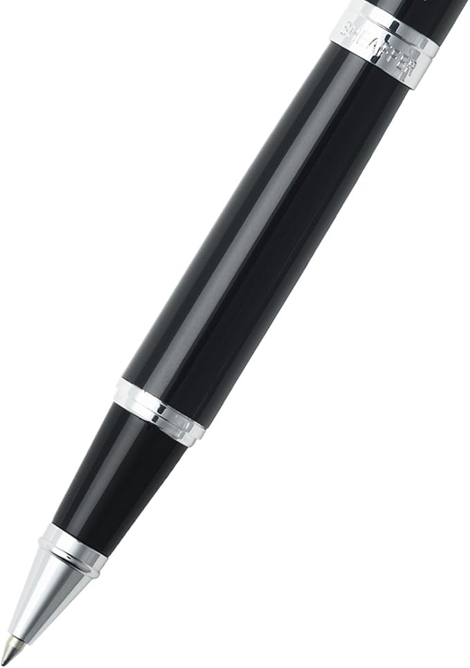 Sheaffer 300 Glossy Black Rollerball Pen with Chrome-Plated Trim