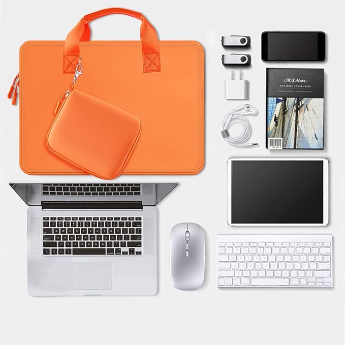Hseok Laptop Sleeve 13.3-14 inch Case with Small Pouch, Neoprene Computer Bag Compatible with MacBook Neo/Pro 14 M5/M4/M3/M2/M1, Mac Air/Pro 13.3, XPS 14 and Most 13-14 inch Notebooks,O02G01
