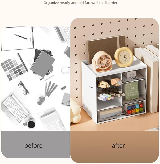 Desk Organizers with Drawers Pen Holders Multifunctional Desktop Organizers Makeup Organizers Office School Supplies