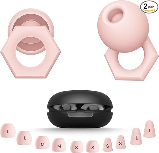 Ear Plugs for Sleeping Noise Cancelling,30-35dB NRR Silicone Earplugs with 5 Ear Tips in S/M/L,Ear Plugs for Noise Reduction for Sleep,Hearing Protection,Noise Sensitivity