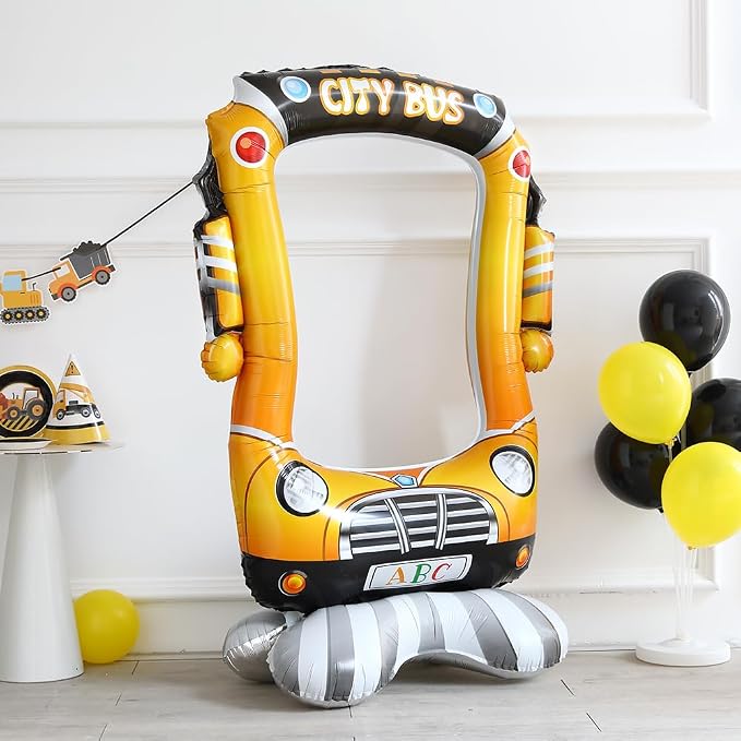 Back To School Balloons Set, Pencil Apples Schoolbag Selfie Standing School Bus Mylar Balloons, Welcome Back Banner, First Day of School Balloon Decorations for Kindergarten Classroom School Supplies