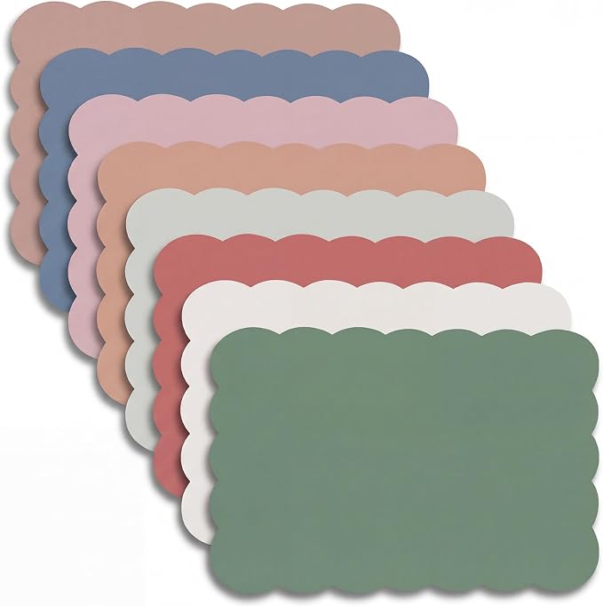 Eaasty 8 Pack Scalloped Sticky Notes Cute Adhesive Memo Pads Vintage Colors Aesthetic Unlined Self Stick Note Pads 3" x 5" Pretty Wavy Sticky Notes Bulk 240 Sheets for School Office Supplies
