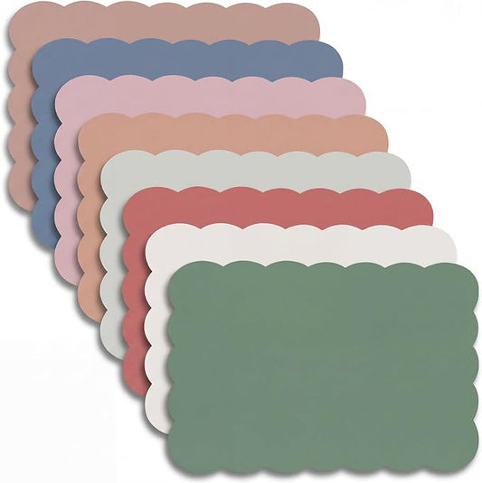 Eaasty 8 Pack Scalloped Sticky Notes Cute Adhesive Memo Pads Vintage Colors Aesthetic Unlined Self Stick Note Pads 3" x 5" Pretty Wavy Sticky Notes Bulk 240 Sheets for School Office Supplies