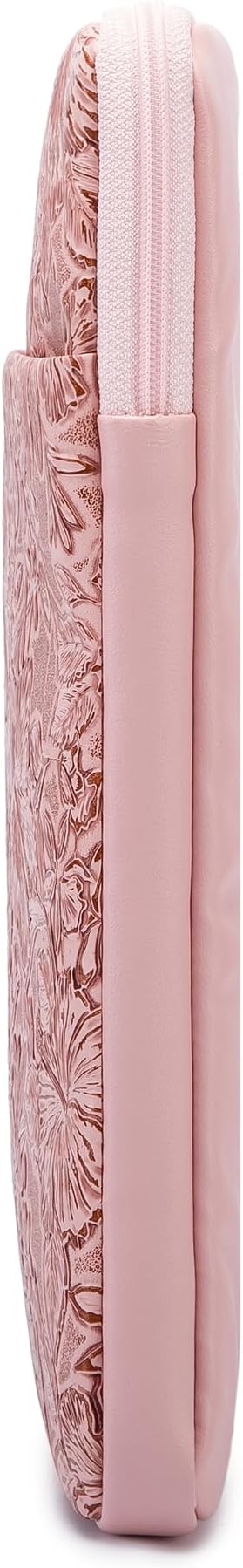 Kinmac 360° Protective Vertical Laptop Sleeve Case Cover Bag (Pink Flower PU, 12.5 inch-13.3 inch)