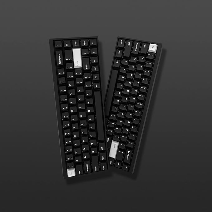 XVX WOB Keycaps 168 Keys, Double Shot PBT Custom Keycap Set, Minimalist Style White on Black Keycap, Cherry Profile Keyboard Keycaps for Cherry Gateron MX Switches Mechanical Keyboard