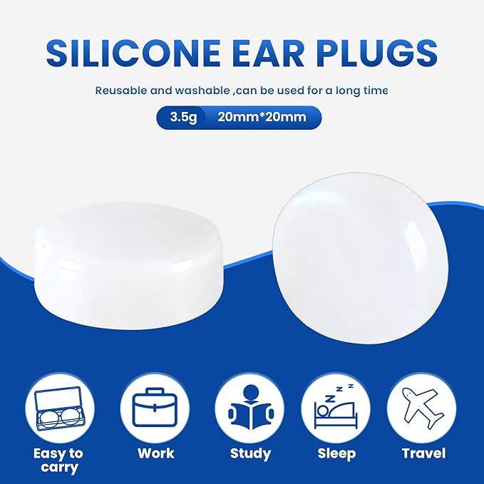 VOISEN Wax Ear Plugs,128 Pcs (64 Pairs) Silicone Ear Plugs Noise,20db NRR,28db SNR Wax Earplugs for Sleeping,Snoring, Swimming, Travel, Concerts and Studying
