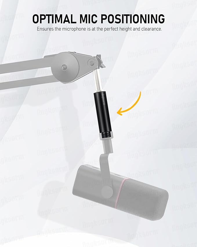 3-INCH Mic Stand Extension Tubes/Rods Parts, Universal 5/8-27" Thread, Fits Most Mic Booms, Gooseneck Arms, Bases