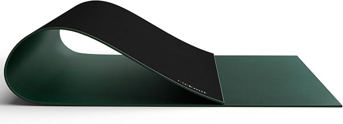 Nekmit Leather Desk Blotter Pad 36 x 20 Inches, Flat, Non-Slip, Waterproof, Green
