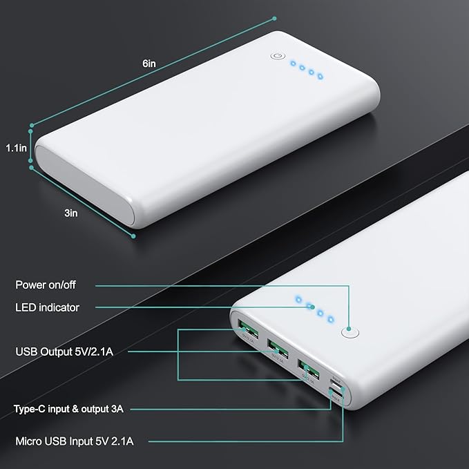 Portable Charger 36800mAh Power Bank,PD USB C In&Out Fast Charging External Battery Pack,Travel Outdoor Essentials Portable Cell phone Charger Compatible with iPhone 17/16/15/14/13,Galaxy,Android etc