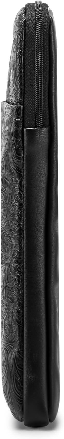 Kinmac 360° Protective Vertical Laptop Sleeve Case Cover Bag (Paisley Black PU, 15 inch-15.6 inch)
