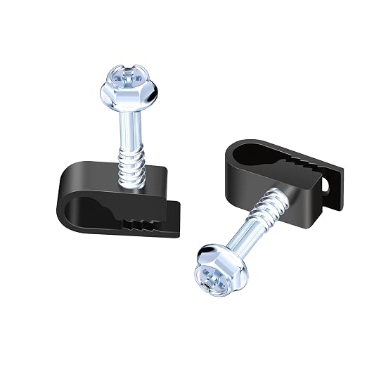Cable Clips with Screws Fastener 1/4 Inch (6 mm) - All Weather Wire Clips for Coaxial, Ethernet,Electrical Cables,Brick/Stucco Siding Clips, UV-Resistant for Outdoor Wall Mount,50 Pack,Black