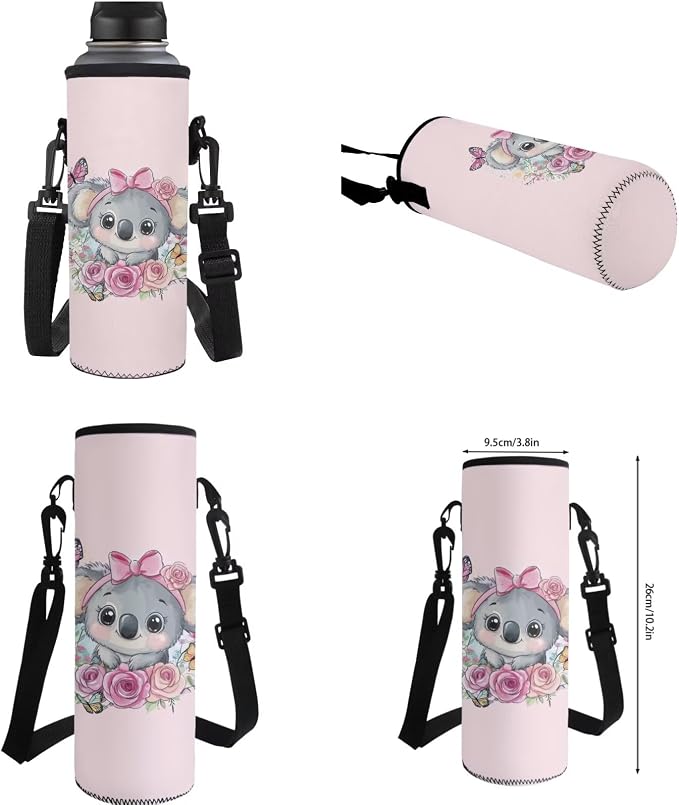 Ystardream Sweet Koala School Bag for Girls Cute Cartoon Backpack with Lunch Box Pencil Case Water Bottle Sleeve 4 in 1 Set for Elementary School Students Back Packs with Side Pockets,17 Inch