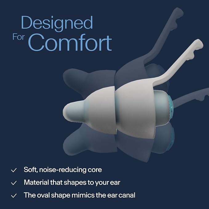 Alpine SleepDeep Earplugs for Sleeping – Side Sleepers & Snoring – Ultra-Soft Noise Reducing Earplugs – 27dB SNR – Hypoallergenic, Silicone-Free – 1 Pair (S)