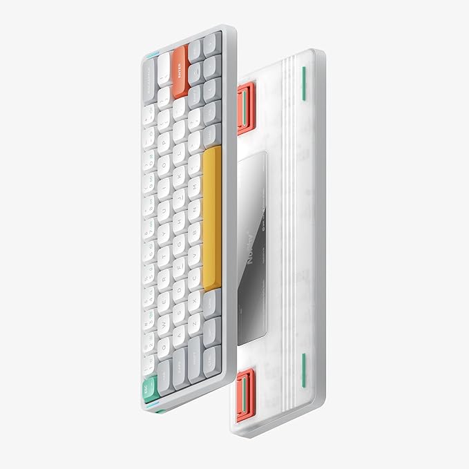 nuphy Air60 V2 Portable Wireless Keyboard 60% Low Profile Mechanical Keyboard Support QMK/VIA Compatible with Windows/mac OS/Linux Supports Bluetooth 5.1/2.4GHz/USB-C White - Gateron Cowberrry Switch
