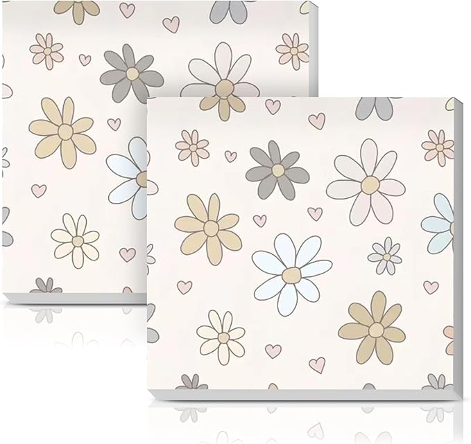 Sticky Notes 3x3 Inches, 2 Pads Cute Colorful Self-Stick Note Pads, Easy to Post for Home, Office and Daily Life Organization Cute Pink Flowers