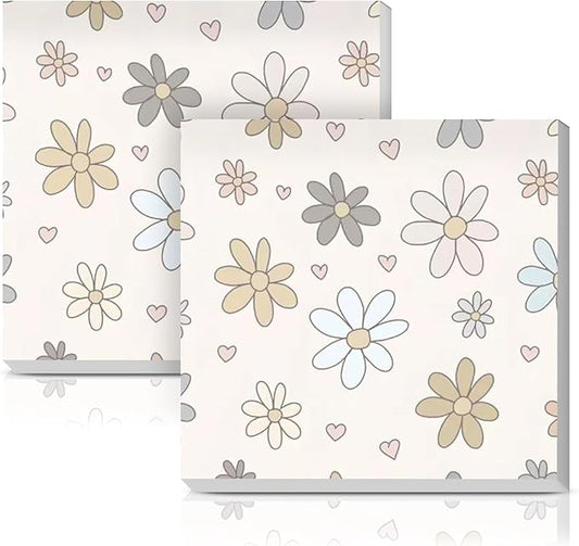 Sticky Notes 3x3 Inches, 2 Pads Cute Colorful Self-Stick Note Pads, Easy to Post for Home, Office and Daily Life Organization Cute Pink Flowers