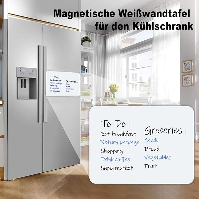 INMORVEN Small White Board Dry Erase Menu Planner, Magnetic Whiteboard for Fridge Grocery List, Refrigerator White Boards to Do List, with Markers and Eraser