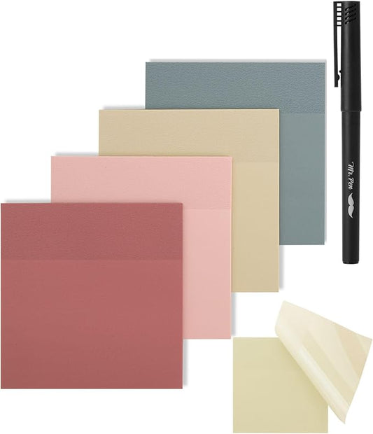 Mr. Pen- Transparent Sticky Notes, 3x3, 200 Sheets, Vintage Colors, See Through Sticky Notes Clear, Translucent Sticky Notes, Stocky Notes for Bible Journaling