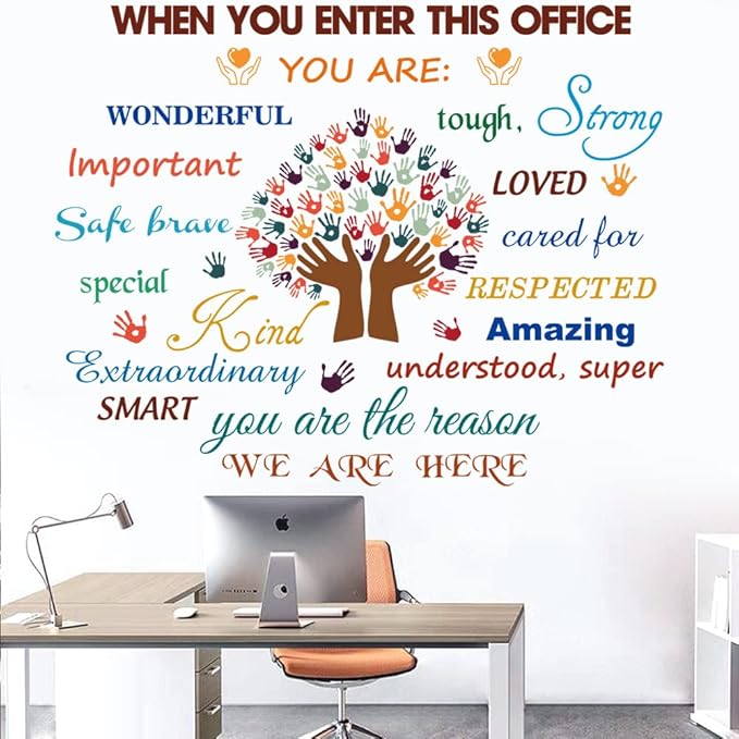 Inspirational Quotes Decals Peel and Stick Motivational Wall Decals Colorful Motivational Lettering Office Home Decor Wall Decoration