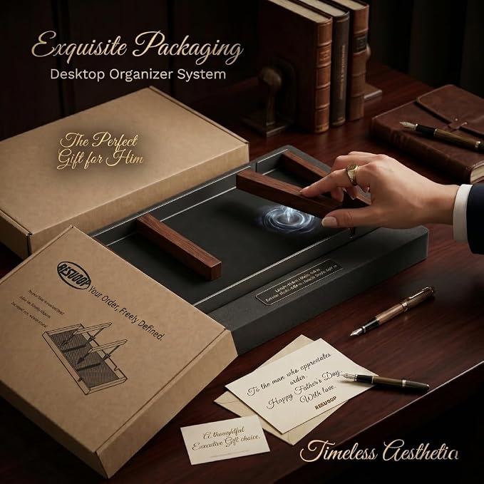 Magnetic Desk Organizer Tray — Your Order Freely Defined — Modular EDC Valet Tray for Desk & Drawer — Premium Modern Catch-All Tray for Office Workspace Home Décor & Tech Storage
